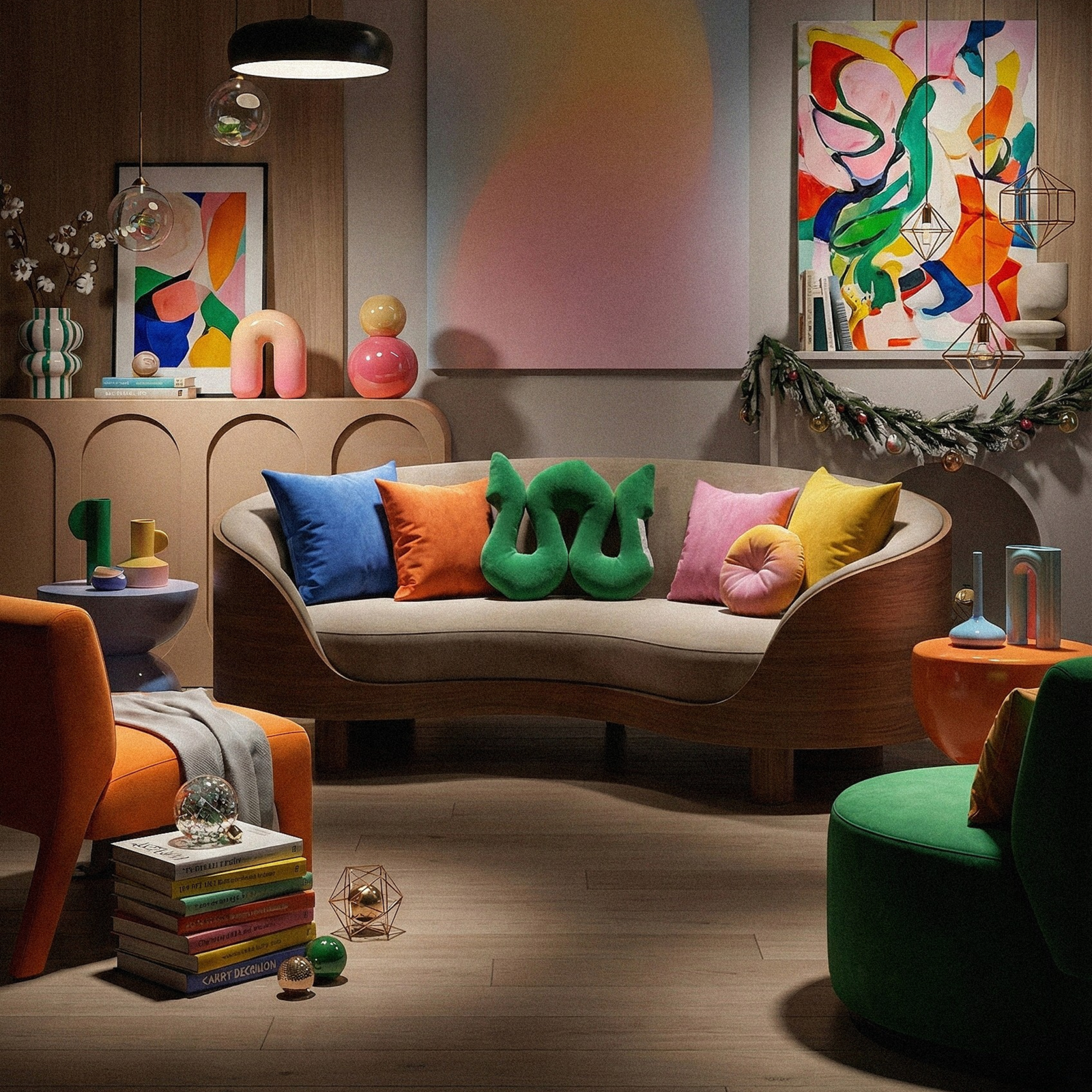 Squiggle Mate Dekoratif Yastık - Görsel 3